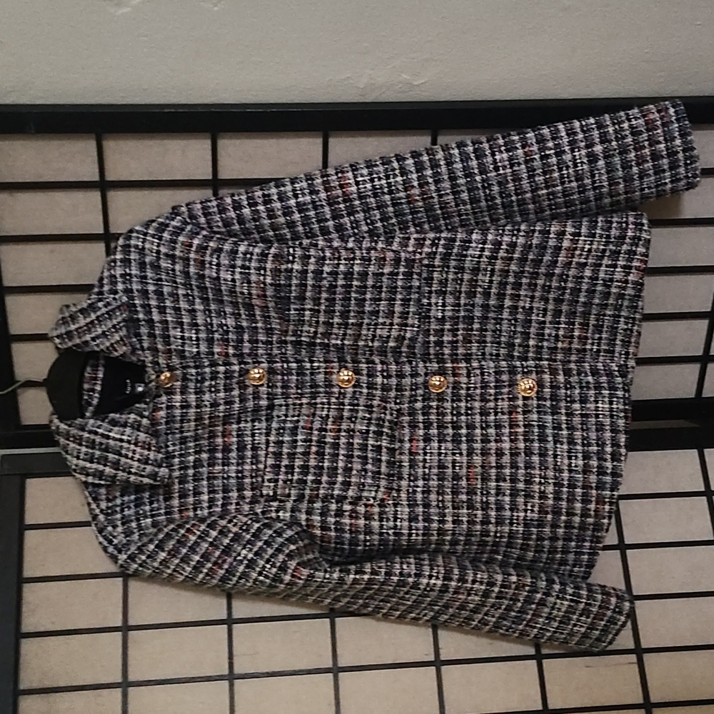 Aqua Blue Plaid Jacket